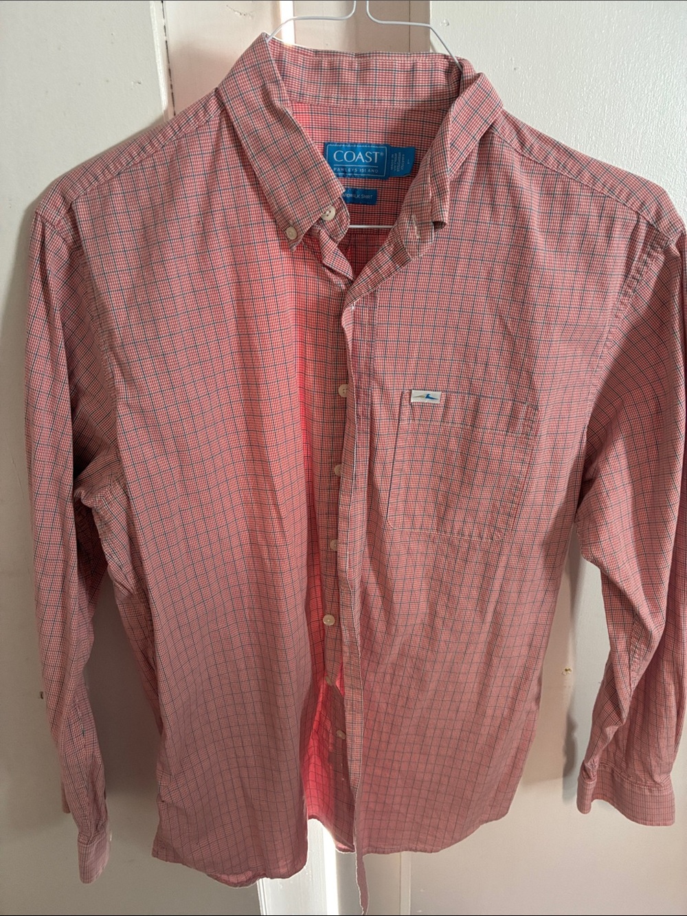 COAST Men's Pink Check Button-Down Shirt